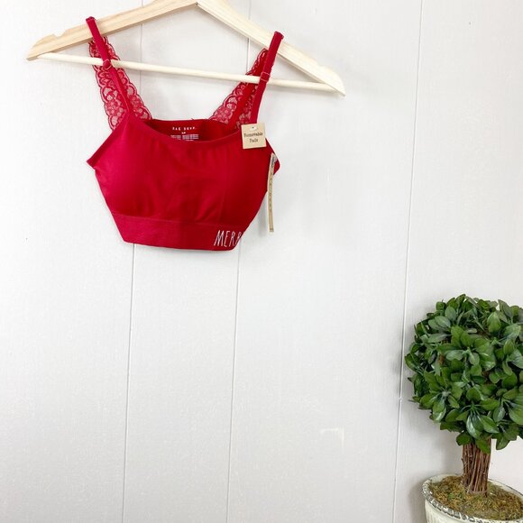NWT Rae Dunn Red Merry Bralette Size Small - Picture 1 of 7